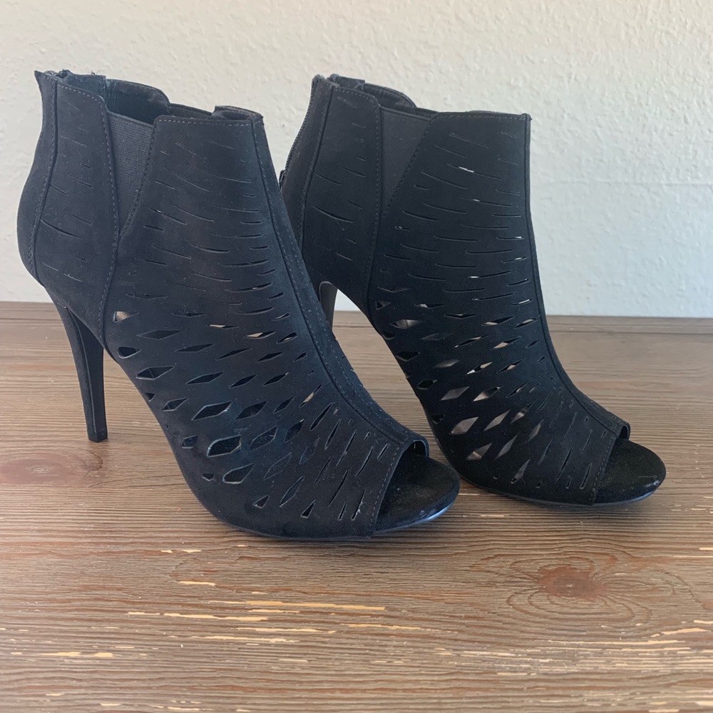 Brand New Candies Suede Black High Heels Size 10